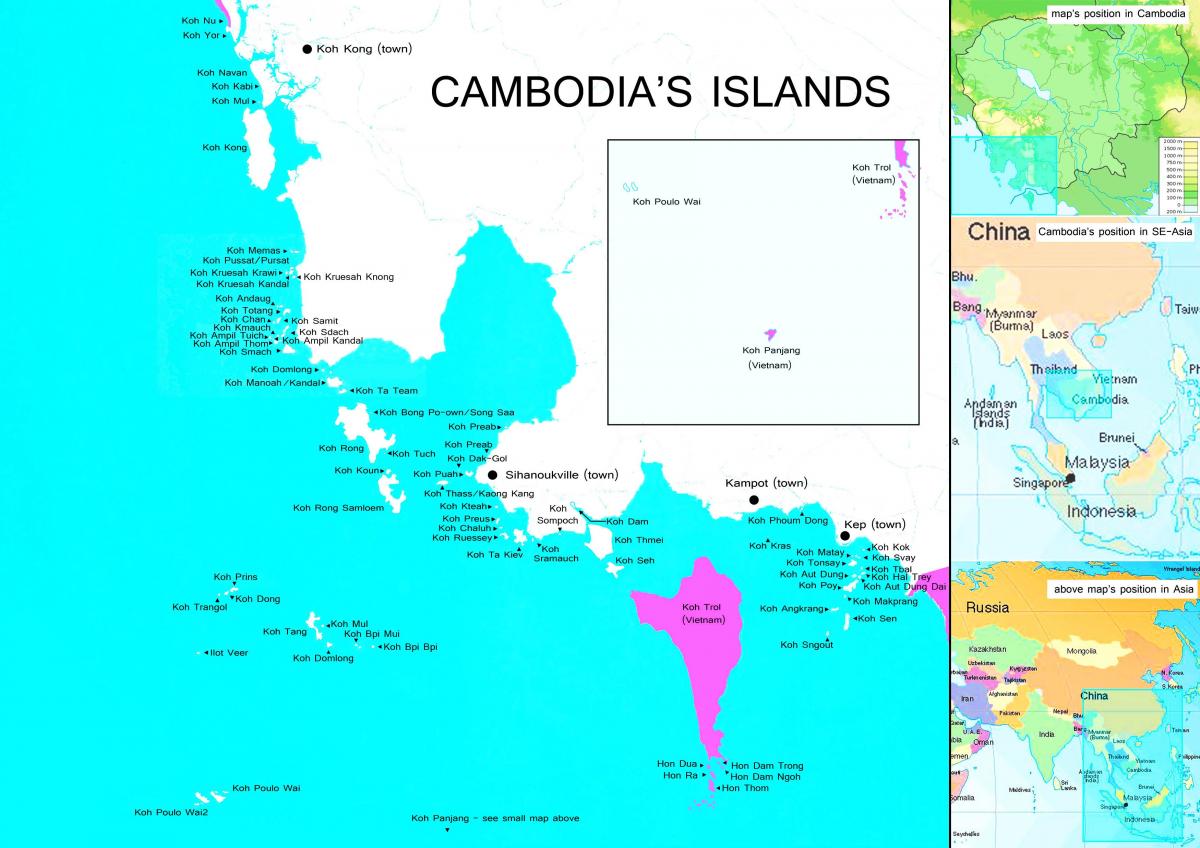 Karta över Kambodja öarna