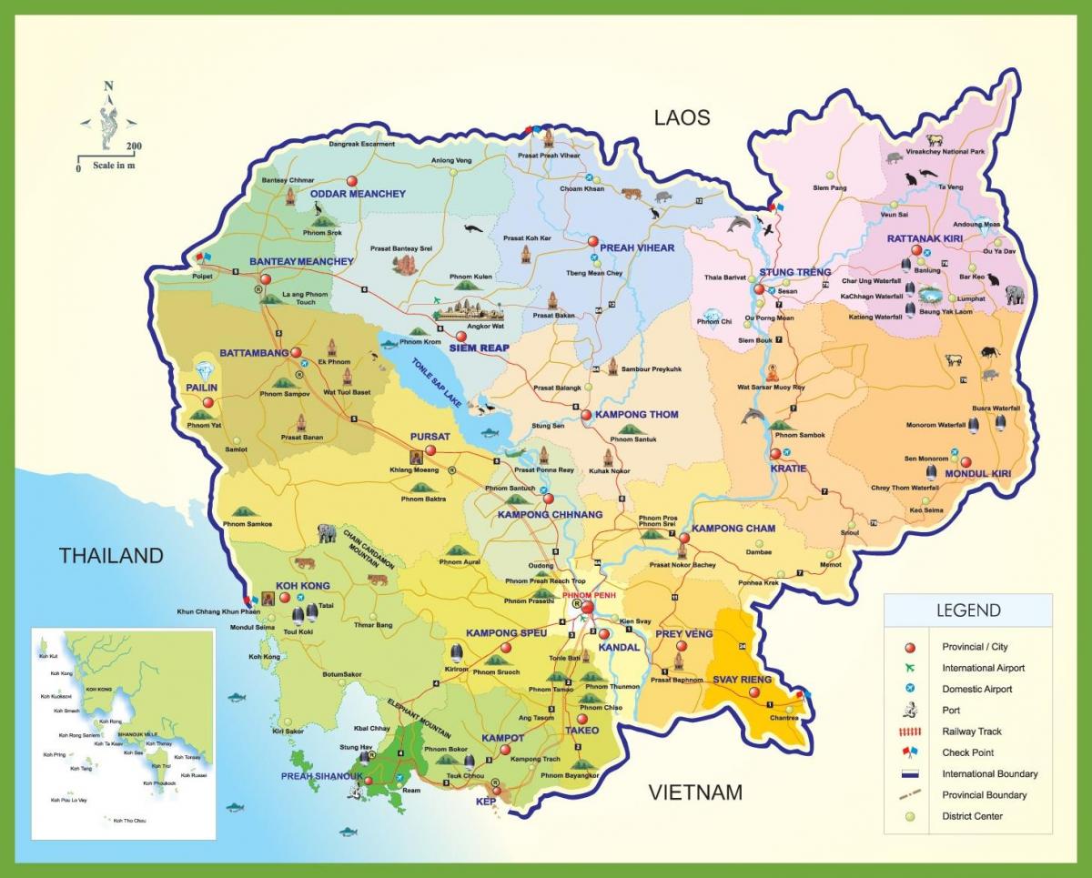 en karta över Kambodja