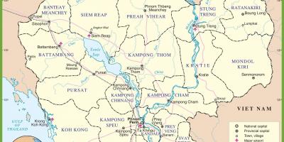 Karta över Kambodja politiska