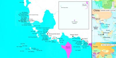 Karta över Kambodja öarna