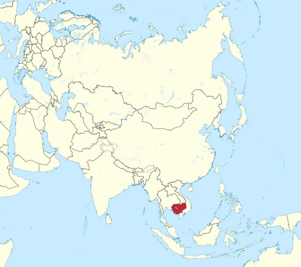 Karta över Kambodja i asien