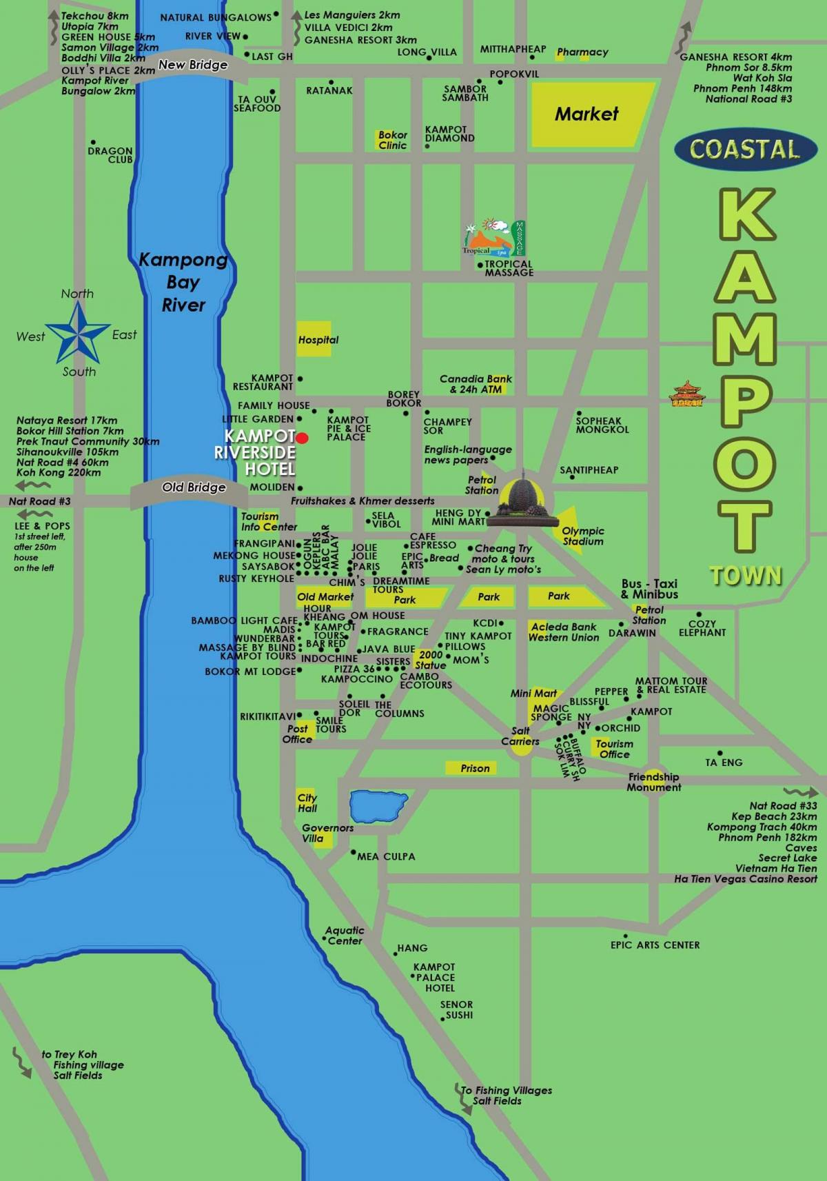Karta kampot Kambodja