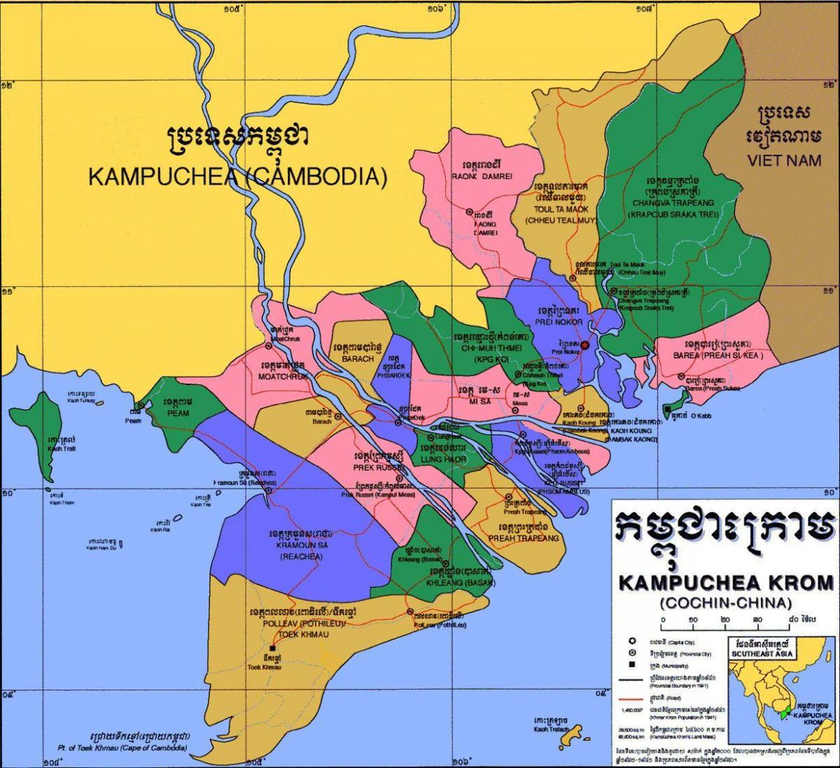 karta över kampucheas